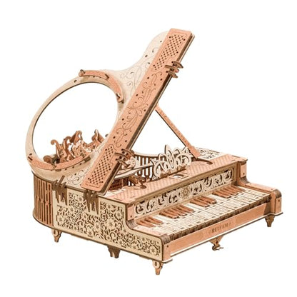 3D Puzzles for Adults, Wooden 3D Puzzle Model Time Piano Music Box Toys Building Kits, DIY Wood Crafts Cool Toy Hobbies for Men Women, Creative Assembly Gifts ﻿