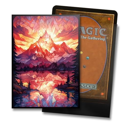 MTG Card Sleeves - Moutain Ultra Clear Front & Matte Finish Back, 100 Count Standard Size Matte Art Sleeve for Magic The Gathering