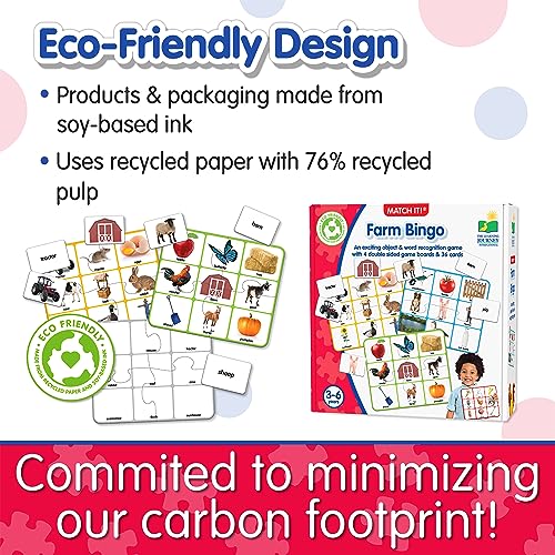 The Learning Journey: Match It! Bingo - Farm - Reading Game for Preschool and Kindergarten 36 Picture Word Cards - style: Farm