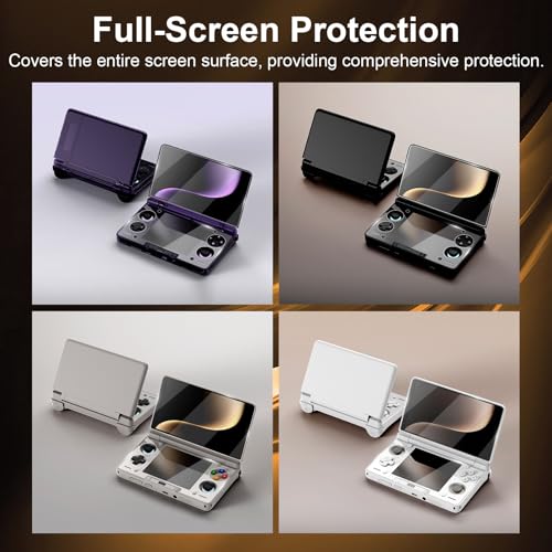 Screen Protector Compatible with AYN THOR Handheld Console- Tempered Glass for Dual Screens, Scratch-Resistant & High-Definition (Upper screen + lower screen)