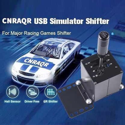CNRAQR PC USB Simulator Shifter 6+R H Gear Shifter with Desk/Chair Mount Bracket Plate for Gear shift PC Windows Steering Compatible with LO GITECH G29/G27/G25/G920, T300RS/GT Wheel - color: 6R+Plate