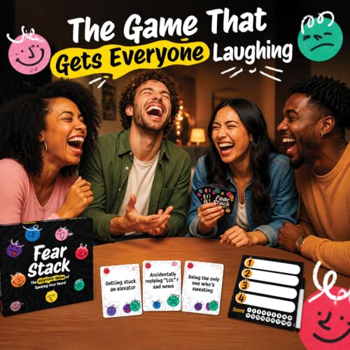 Fear Stack – What Freaks Out Your Friends and Family? A Fun Ranking Game for Adults and Kids | Includes 184 Cards, 4 Whiteboards, and 4 Markers