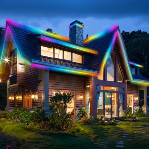 26FT LED Neon RGBIC Lights, Flexible IP65 Waterproof Outdoor LED Lights | with RF Remote & APP Control, Music Sync,DIY Design, 24V LED Strip Lights for Gaming Livingroom Wall Christmas Decor - size: Neon-RGB+IC-26ft