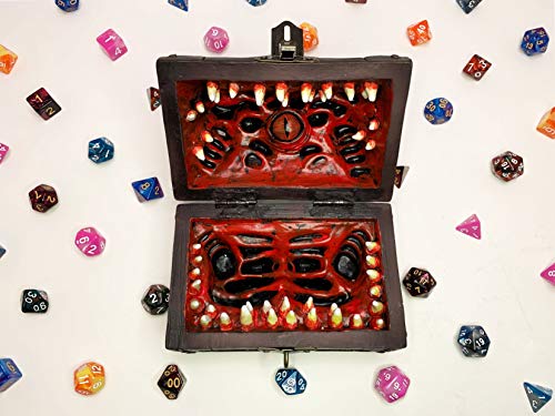 Galdor's Guild Mimic Chest Dice Storage Box | Holds 6 Polyhedral Sets (Lrg) | Galdor's Guild Mimic Chest Dice Storage Box | Compatible with Dungeons & Dragons Players, Dungeon Master/DM RPG Gaming(Large) - size: Large