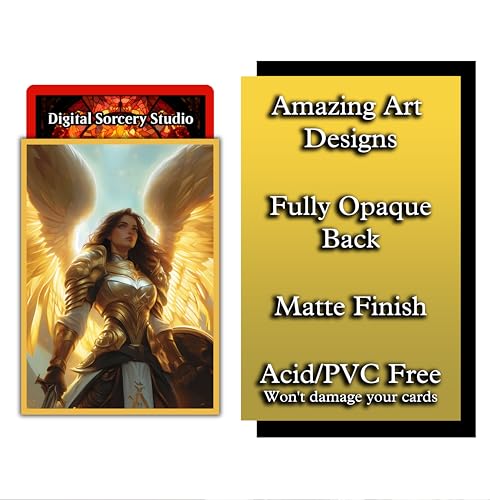 Angel Warrior Card Game Sleeves – 100 Pack – Compatible with MTG – Perfect for Magic The Gathering Commander Decks Like Giada, Font of Hope, Avacyn, LIESA & Aurelia - color: Angel Warrior