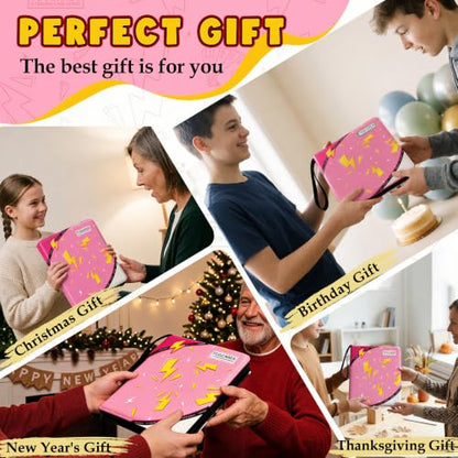 Card Binder for Pokemon Cards, 9 Pocket Trading Card Binder Holds 900 Cards with 50 Removable Sleeves, 3 Ring Zipper Card Holder Album Book Case for TCG, MTG, Sports Cards Collection, Boys Girls - color: Pink