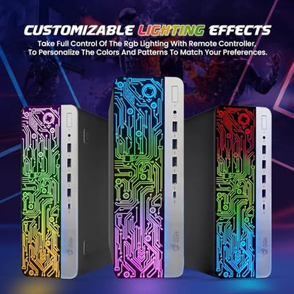 BTO RGB Gaming Desktop PC - Intel i5 6th Gen - 16GB DDR4 Ram - 512GB SSD - GeForce GT 1030-24-in Monitor - RGB Keyboard & Mouse - RGB Speaker - WiFi - Windows 11 Pro (Renewed)