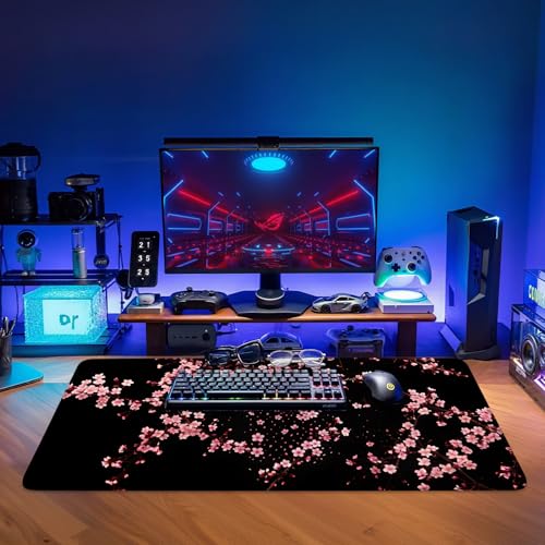 Cherry Blossom Extended Gaming Mouse Pad 35.4 x 15.7 Inch – Japanese-Inspired Desk Mat for Gaming, Office, and Study with Non-Slip Rubber Base - color: #42, size: 35.4" x 35.4"
