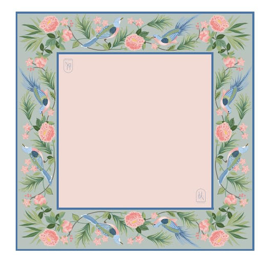 Hutch & Nook Mahjong Mat | 33" Non-Slip Card Table Cover | Decorative Game Mat for Mahjong Set, Dominoes, Poker & More (Songbird Bloom) - color: Songbird Bloom