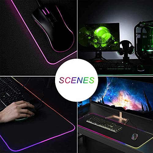 Custom RGB Mouse Pad Personalized Led Mouse Pad with Picture Custom Gaming Mouse Mat Glowing Led Non-Slip Rubber Base Computer Keyboard Pad Mat, 13.8x9.8 in - size: 13.8L x 13.8W inches