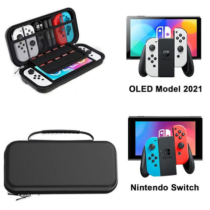 For Nintendo Switch OLED/Switch Hard Carrying Case, 10 Game Card Slots, ABS Hard Shell, Portable Travel Bag with Handle, Shockproof & Waterproof Protective Storage Pouch for Console, Joy-Cons - size: For Nintendo Switch 1