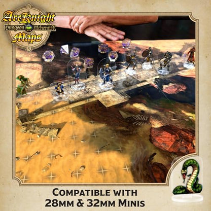 Arcknight Desert Adventures Roleplaying D&D Battlemaps; 16 Modular RPG Maps in 8 Double-Sided Pages, 1" Square Grid, Modular & Versatile Design for Tabletop Gaming - for Dungeons & Dragons & More - style: Desert Adventures