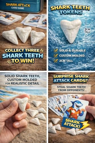 Shark Attack Card Game | Beach Game and Pool Game for the Whole Family | Screen for All Ages Adults and Grandparents | Perfect for Vacation, Lake Cabins and Beach Houses
