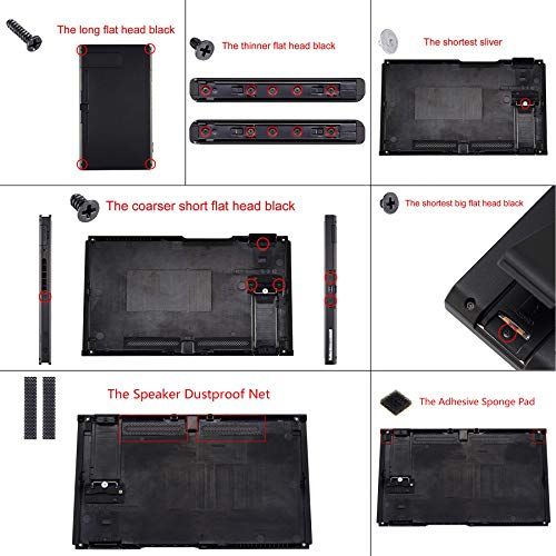 eXtremeRate DIY Replacement Shell Buttons for Nintendo Switch, Back Plate for Switch Console, Housing with Full Set Buttons for Joycon Handheld Controller - Clear Black [No Electronics Parts] - color: Clear Black