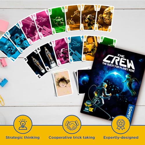 Thames & Kosmos The Crew - Quest for Planet Nine | Card Game | Kennerspiel des Jahres Winner | Cooperative | 3-5 Players | Ages 10+ | Trick-Taking | 50 Levels of Difficulty | Endless Replay