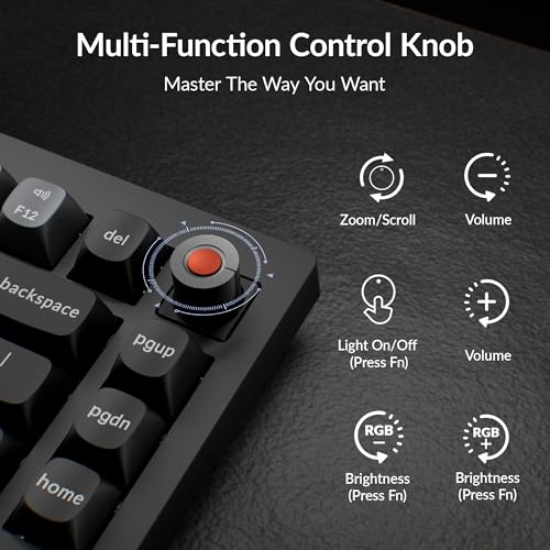Keychron V1 8K Custom Mechanical Keyboard, 75% Wired Layout, Ultra-Low Latency 8000Hz, QMK Programmable, Hot-Swappable Brown Switches, RGB, for Gamers and Typists, Compatible with Mac/Windows/Linux - color: Keychron Brown Switch