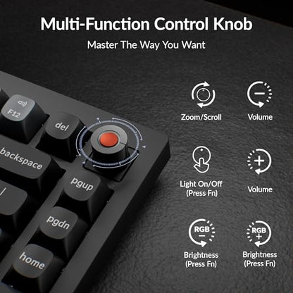 Keychron V1 8K Custom Mechanical Keyboard, 75% Wired Layout, Ultra-Low Latency 8000Hz, QMK Programmable, Hot-Swappable Red Switches, RGB, for Gamers and Typists, Compatible with Mac/Windows/Linux - color: Keychron Red Switch
