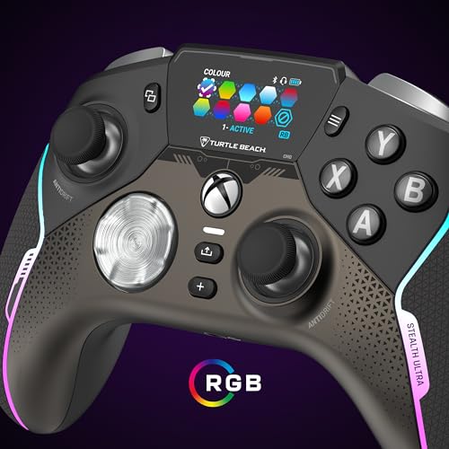 Turtle Beach Stealth Ultra Wireless RGB Gaming Controller, Xbox Series X|S | Also works with PC, Xbox One, Android, Bluetooth, Customizable Display Screen, Rapid Charging Dock, 30-Hr Battery, Black - color: Black