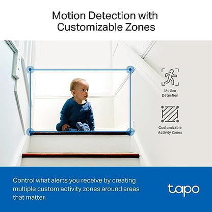 TP-Link Tapo 2K QHD Pan/Tilt Security Camera for Pet Camera, Baby Monitor, Motion Detection, Motion Tracking, 2-Way Audio, Night Vision, Cloud &SD Card Storage, Works w/Alexa & Google Home(Tapo C220) - style: 2K QHD