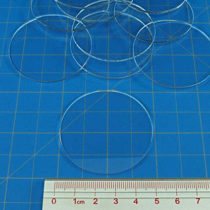 LITKO 50mm Round Bases | Compatible with Warhammer 40K | 1.5mm Clear | Set of 10 | Ultra-thin — terrain shows | For monsters & large models | Also fits Age of Sigmar | Laser-cut acrylic
