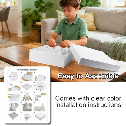 5-Pack Toploader Trading Card Storage Box, 4 Row 3200 Count White Cardboard Storage Box for Basketball/MTG/TCG/Sports/Game Cards Organizer and Collection - size: 5-Pack