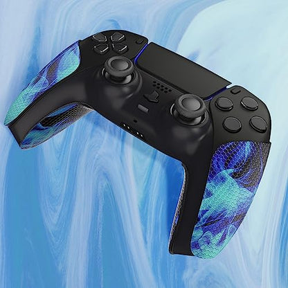 eXtremeRate PlayVital Anti-Skid Sweat-Absorbent Controller Grip for ps5 Controller, Professional Textured Soft Rubber Pads Handle Grips for ps5 Controller - Blue Flame - color: Blue Flame