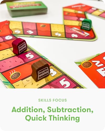 SimplyFun Math’d Potatoes Board Game, Math Game for Kids Ages 8+, Educational Dice Game with Addition and Subtraction - Fun Math Challenge for 2-4 Players - style: Math’d Potatoes