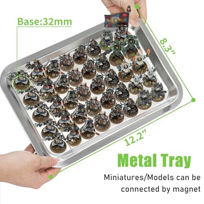 Miniature Storage Case for Collectibles Miniatures, Wooden Display Cases with 6 Trays, Miniature Display Case Miniatures Transport Case (Walnut Brown) - color: Walnut Brown