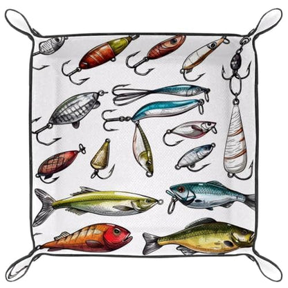 Fishing Bait Dice Tray Dice Rolling Tray Folding Dice Holder for Dice Games, Like RPG, DND and Other Table Games - color: Multi 7