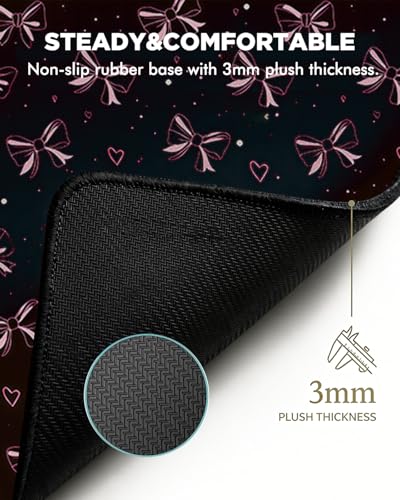 Mouse Pad, Desk Mat, 31.5x11.8in Large Mousepad, Bow | Desk Pad with Stitched Edge & Rubber Non-Slip Bottom, Gaming Mouse Pad, Extended Mousepad for Home, Office - color: Bow