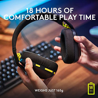Logitech G435 Lightspeed & Bluetooth Wireless Gaming Headset - Lightweight Over-Ear Headphones, Built-in mics, 18h Battery, Dolby Atmos, PC, PS4, PS5, Nintendo Switch/Switch 2, Mobile - Black - size: One Size