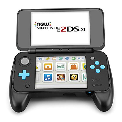 TNP Comfort Hand Grip Case for New Nintendo 2DS XL/LL 2017 with Kickstand | Non-slip controller grip accessory with precise cutouts, protective coverage and a tabletop play stand for stylus games.