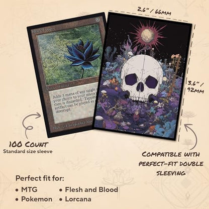Psychedelic Skull 4 - MTG Card Sleeves, 104ct, Standard Size | Perfect for Double Sleeving, Smudge Resistant Matte Back, Standard 66x92mm - Compatible with Magic The Gathering & TCG Cards - color: Psychedelic Skull 4