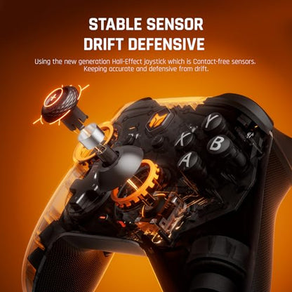 BIGBIG WON Wireless Controllers, Gale Hall PC Controllers Motion Control, Hall Joysticks&Triggers, PC App Game Controllers for Switch/Switch2/iOS/Android Wireless Gaming Controller - color: 2.Gale-Hall Standard Black