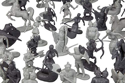 Monster Fantasy Creature Mini Action Figure Playset - 98pcs Toy Miniatures w 14 Unique Designs - Dragons, Wizards, Orcs, & More- XL 1/32 Scale Compatible with Dungeons and Dragons and Other RPG Games