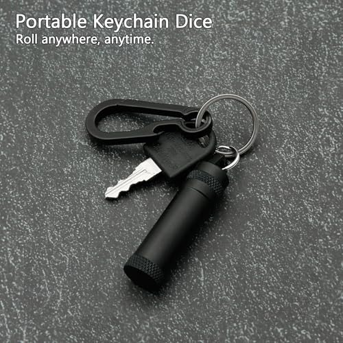 PJOY Mini Dice Set Portable Tiny Keychain DND Dice with D&D Dice Case 7PCS Antique Copper Small Metal Dice Set for Role Playing Dice Games Compatible with Dungeons and Dragons Gifts - color: Iron