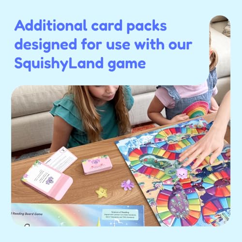 The Fidget Game SquishyLand Expansion Card Packs, Grades 3 to 5 | Literacy Skill Flash Cards, Reading Cards on Syllables, Suffixes, and Roots, Multisensory Game for Classroom & Home