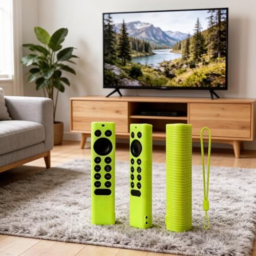 Silicone Protective Cover for NVIDIA Shield TV Pro/4K HDR Remote Controller Series, Light Weight Kids-Friendly Silicone Skin Anti-Slip/Shockproof with Hand Strap - color: Glow Green