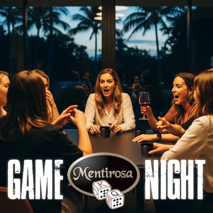 MENTIROSA® Travel 6-Player Set – The Original Bluffing Dice Game for Adults, Premium Portable Party Game for Friends, Vacations, and Game Nights, Compact Case with Poker Dice, Tubes & Chips