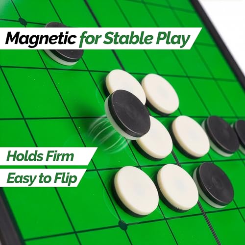 Sterling Games Othello Reversi Strategy Board Game 9.75 Inch Board with Folding Magnetic Board and Pieces for Home and Travel