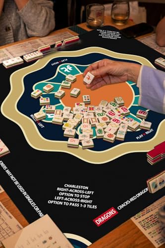 Mahjong Mat with Rule, 31.5x31.5Inch American Mahjongg Table Mat (Black) | Anti-Wrinkle&Foldable Neoprene Mahjongg Travel Mat for Table with Learning Rule, Anti-Slip Noise Reduction Includes Carry Bag - color: Black-