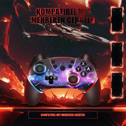 AceGamer【Upgraded Wireless Controller for Nintendo Switch/Lite/OLED/Windows, [No Drifting] Hall Effect Joystick for Nintendo Switch Controllers with Wake Up/Turbo/Vibration/Back Buttons (Galaxy) - color: Galaxy