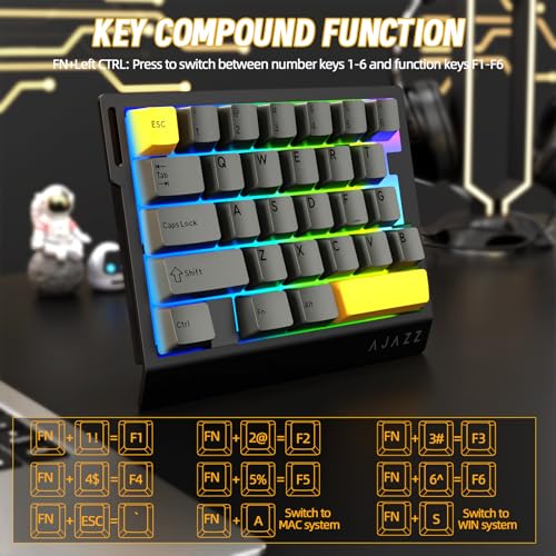 A.JAZZ AK029 Wired 29 Keys One-Handed RGB Gaming Keyboard with 8000HZ,0.01mm RT Magnetic Switches Adjustable Actuation,Hotswappable Mechanical Keyboard,Aluminum Plate,Web Driver for Gamers-Black - color: Black