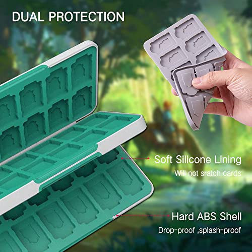 PERFECTSIGHT Switch Game Card Case Compatible with Nintendo Switch Games & Micro SD Cards, Switch 2 Game Holder Cartridge Case with 48 Game Card Slots Storage, White Kingdom - color: White Kingdom, size: 48 Slots