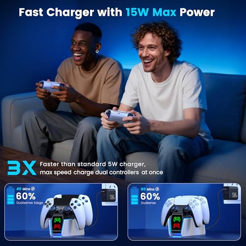 PS5 Controller Charger Station for PlayStation 5 Controllers Dual Stand Charger Dock, PS5 Controller Charging Station Accessories(S - size: S