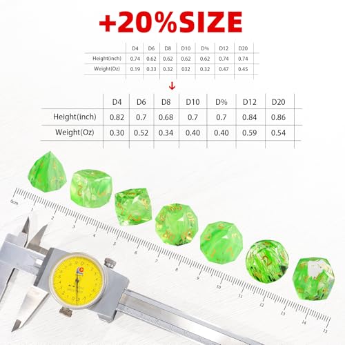 Natural Gemstone Crystal Polyhedral Dice Set for Dungeons and Dragons, RPG, Tabletop Games, 7-Piece (LS-2) - color: Ls-2