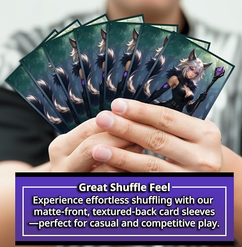 Anime Cat Warlock Card Sleeves 102 Pack – Compatible with MTG & TCGs – Perfect for Y'shtola, Night’s Blessed & Final Fantasy Commander Decks – Premium Card Game Sleeves for Magic - color: Anime Cat Warlock