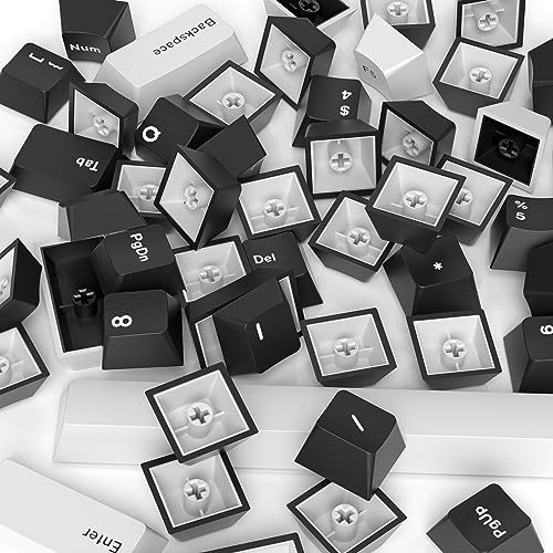 WOB Keycaps 60 Percent 168 Keys PBT Custom Gaming Keycaps Double Shot for ANSI US Layout 60% 65% 75% Mechanical Keyboard(WOB) - color: WOB black