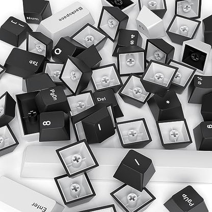WOB Keycaps 60 Percent 168 Keys PBT Custom Gaming Keycaps Double Shot for ANSI US Layout 60% 65% 75% Mechanical Keyboard(WOB) - color: WOB black