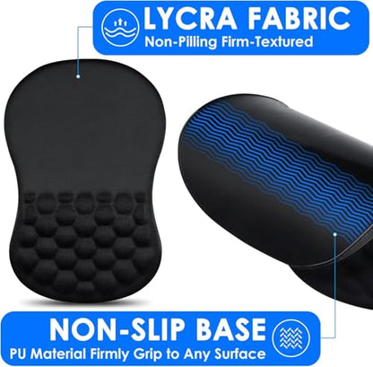 Ergonomic Mouse Pad with Wrist Rest, Carpal Tunnel Mousepad Waist Support, Memory Foam Massage Design Pain Relief (ABCD234)